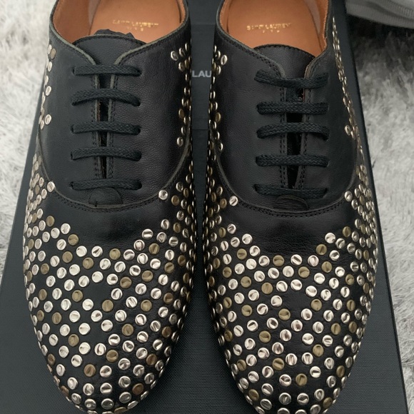 SOLD Saint Laurent RIVE GAUCHE Studded Flats - Picture 3 of 10
